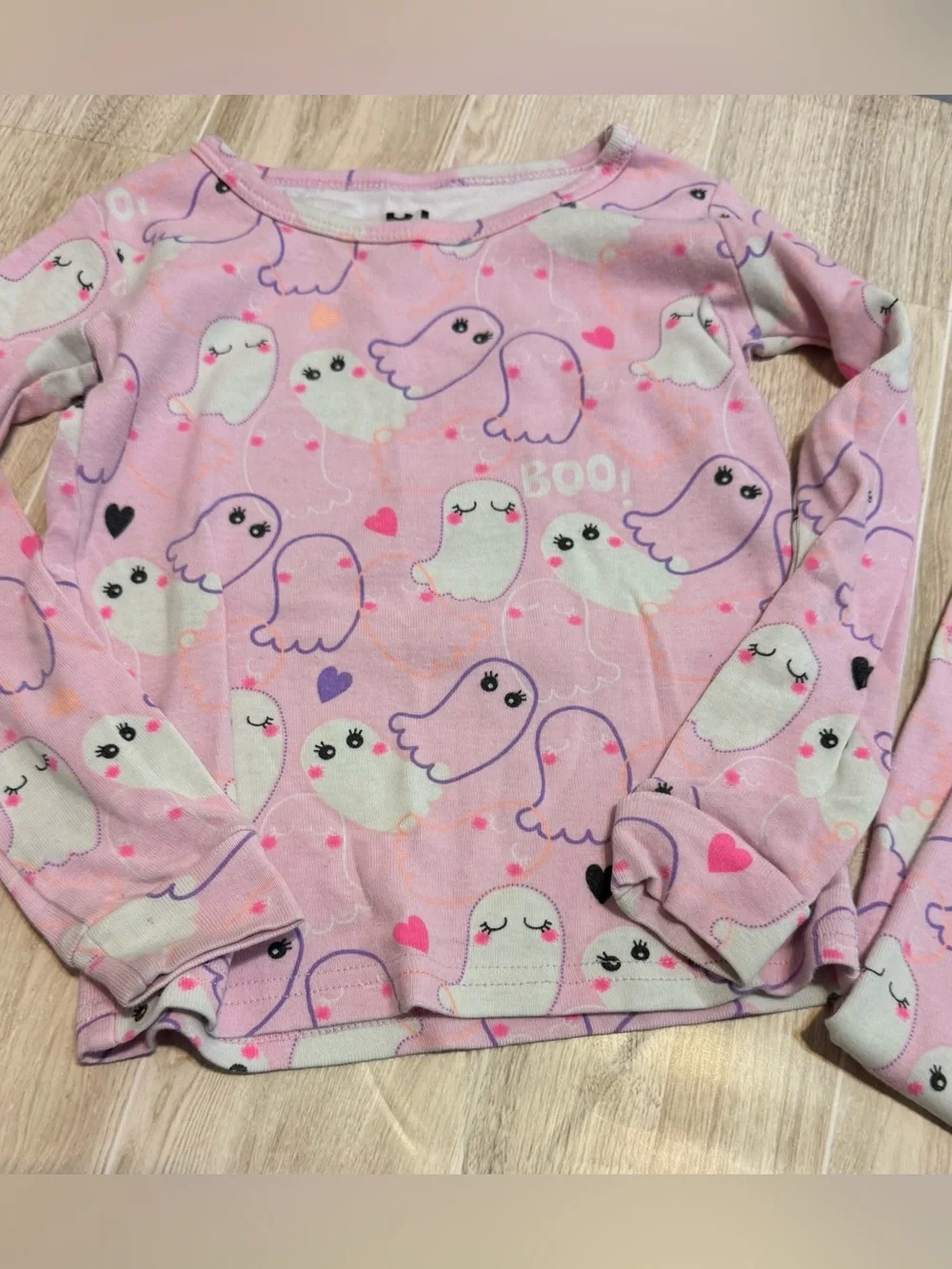 PJ Place Glows in the Dark Pink Ghost Heart Pajama Set 3T